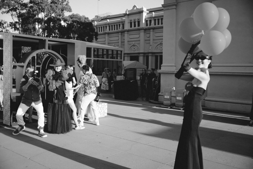 Charlene Ye Davies Suzanne Suzette PayPal Melbourne fashion festival 2024 shot on Canon R5C with a RF 24-70mm lens. Royal Exhibition Building Melbourne Fashion Photographer Aidan McCorry