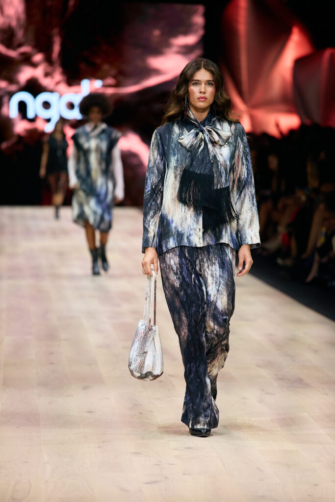Opening Night at Melbourne Fashion festival 2025. Designs from Ngali Australia.