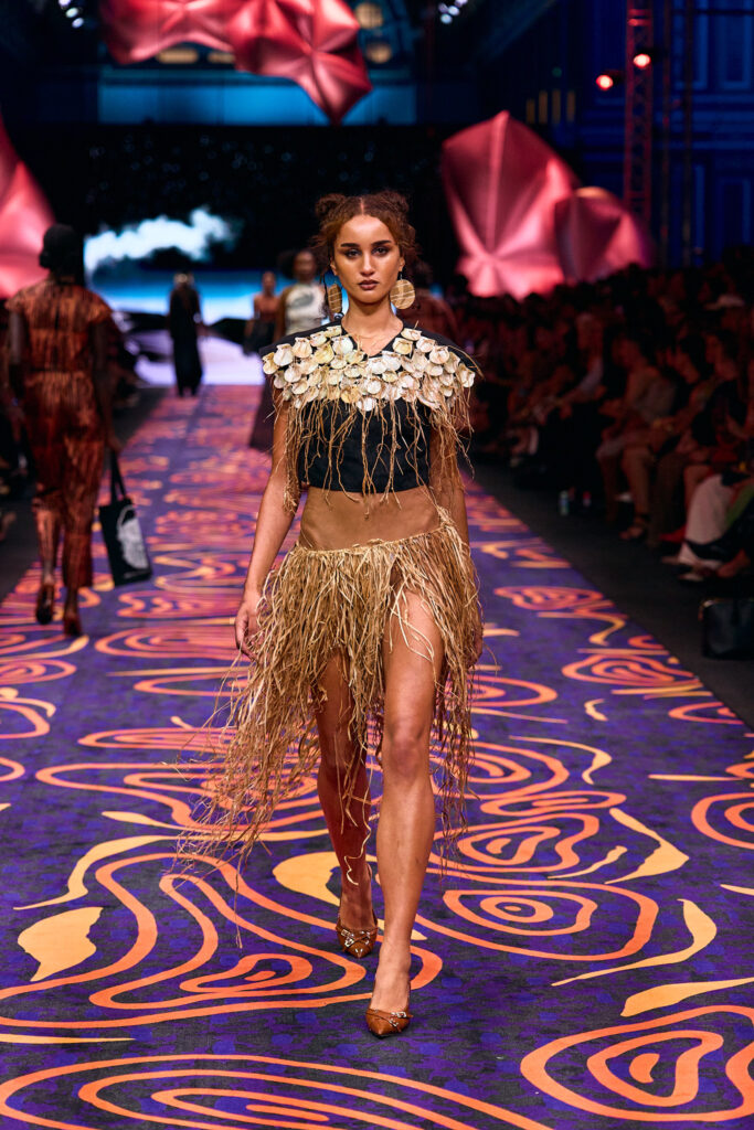 2025 Back In Blak Melbourne fashion Festival runway taken by Melbourne fashion photographer Aidan McCorry chromatic times