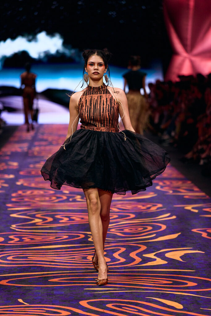 2025 Back In Blak Melbourne fashion Festival runway taken by Melbourne fashion photographer Aidan McCorry chromatic times