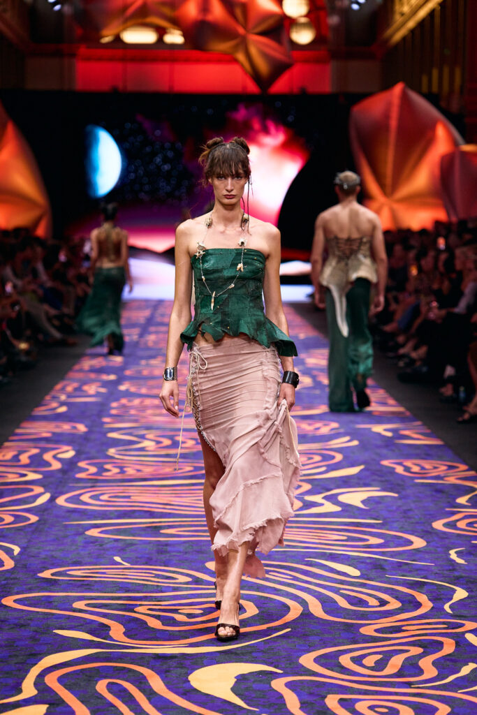 2025 Back In Blak Melbourne fashion Festival runway taken by Melbourne fashion photographer Aidan McCorry chromatic times
