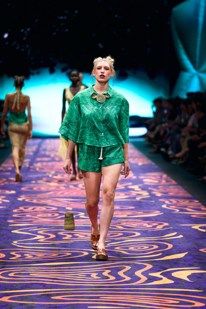 2025 Back In Blak Melbourne fashion Festival runway taken by Melbourne fashion photographer Aidan McCorry chromatic times