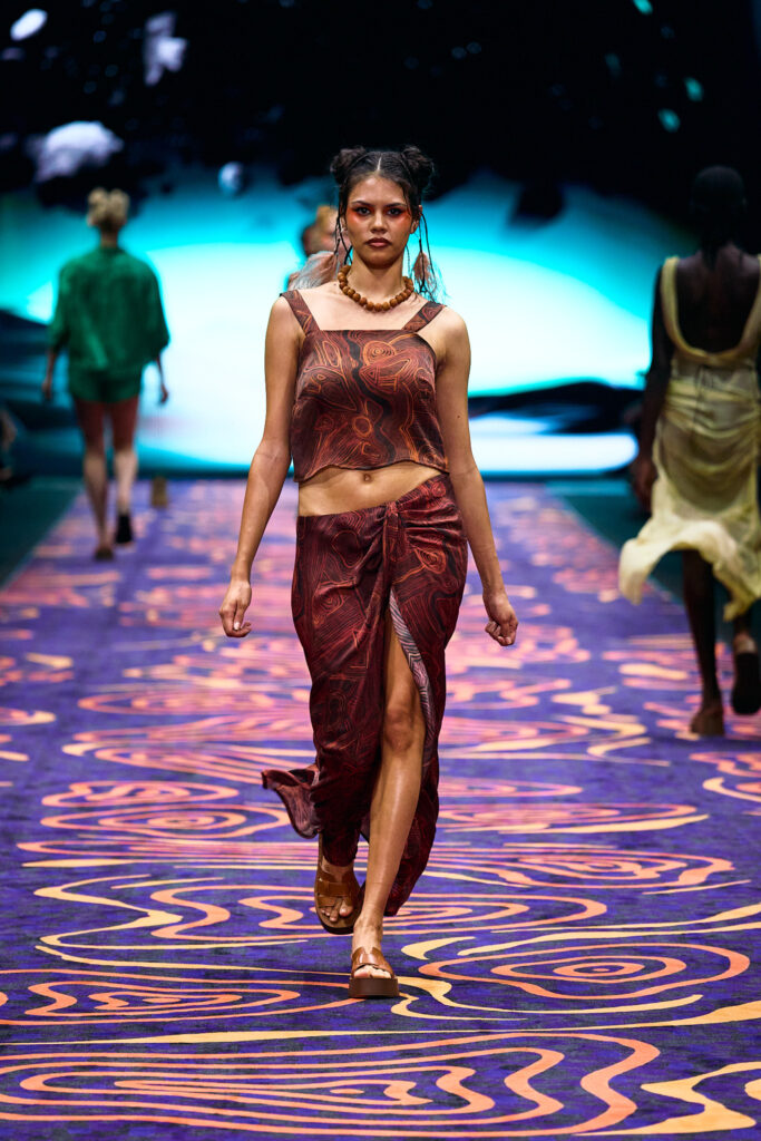 2025 Back In Blak Melbourne fashion Festival runway taken by Melbourne fashion photographer Aidan McCorry chromatic times