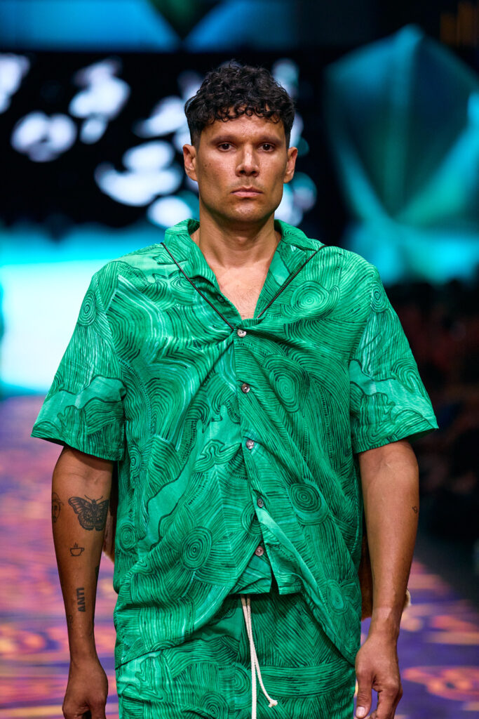 2025 Back In Blak Melbourne fashion Festival runway taken by Melbourne fashion photographer Aidan McCorry chromatic times